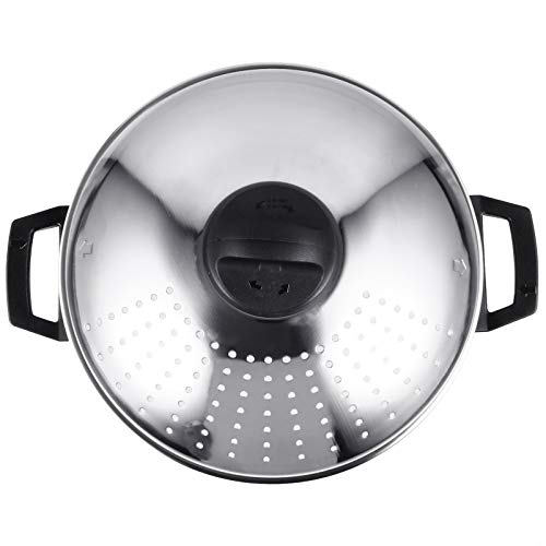 EXHUMKY Nudeltopf Hochtemperaturkochgeschirr mit Siebdeckel Multifunktional für Pasta Suppe und Brei Langlebig und Leicht zu Reinigen für Induktionsherde von EXHUMKY