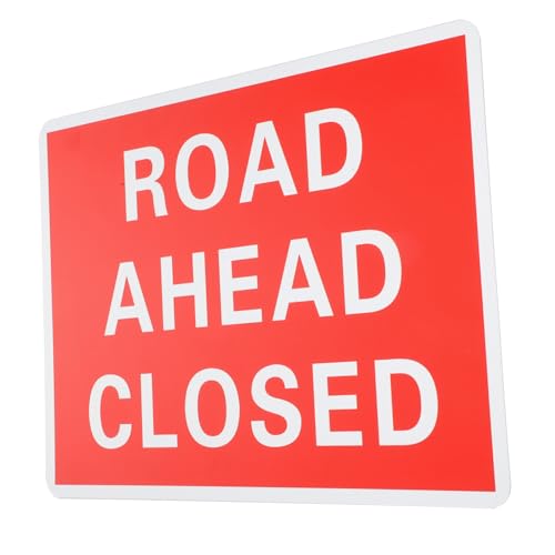 EXHUMKY PVC Verkehrszeichen Frontschild Straßenblockade Warnschild aus Robustem PVC Lesbar Leicht Installieren Reflektierend für Sichere Straßensperrung von EXHUMKY