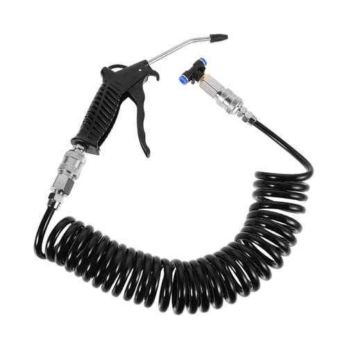 EXHUMKY Pneumatisches Lkw Reinigungsset mit Robustem PU Spiralschlauch Hochgeschwindigkeits druckluftgebläse Schnellkupplung Turbo düse Vielseitig für Lkw Fahrerkabinen und von EXHUMKY