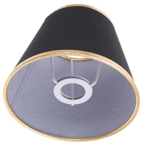 EXHUMKY Stoff Lampenschirm Trommelform Schwarz Gold Innen Modern Für Pendelleuchte Stehlampe Tischlampe Vielseitig Einsetzbar Wohnzimmer Schlafzimmer Küche von EXHUMKY