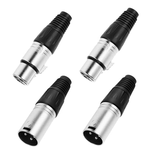 EXHUMKY Teiliges Xlr Pin Mikrofonkabel Steckerset Männlich und Weiblich Löt Variante Zinklegierung Geräuschabschirmend für Audio und Dmx Anwendungen Ersatz für Beschädigte Verbindungen von EXHUMKY
