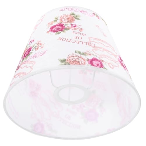 EXHUMKY Tischlampe mit Stoffschirm und Rosendekor Unten oben Geeignet für Wohn und Schlafzimmer Dekorativer Lampenschirm für Nachttisch und Stehlampe von EXHUMKY
