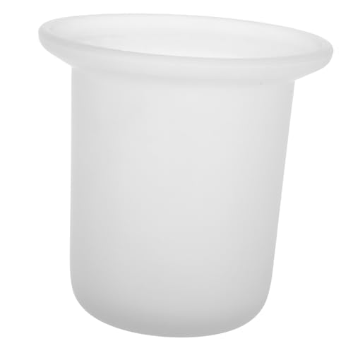 EXHUMKY Toilettenbecher Toilettenbürsten Nur Toilettenkolbenschüssel Nur Wc-schrubberhalter Wc-bürstenschale Toilettenbürste Zur Wandmontage Klobürste Gestell Bürstenhalter Stand Weiß Glas von EXHUMKY