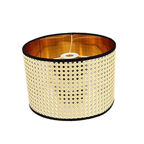 EXHUMKY Vintage Lampenschirm Gold Hexagon Design Tischlampe für Schlafzimmer Wohnzimmer und Büro Stabile Iron Konstruktion Installieren von EXHUMKY