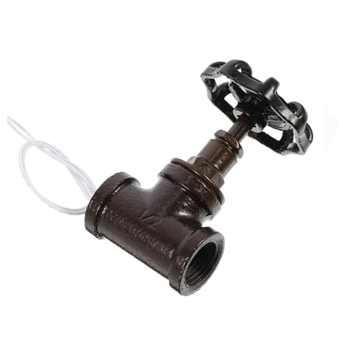 EXHUMKY Vintage Steampunk Stop Valve Lampe Kabel Retro Rohrleuchte mit Einfachem Design Praktische Installation für Dekorative Beleuchtung im Industrie Stil von EXHUMKY
