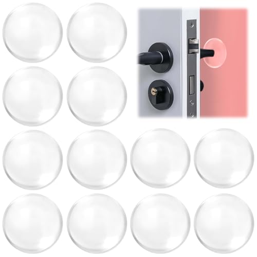 12 Stück Tür Stopper zum Kleben Wand, ø 40 mm Circular Türpuffer Transparent Selbstklebend für Wandschutz Türklinke, Wand Türstopper für Toilettensitz, Schranktür, Gepolstert Leise Schützt Möbel von EXIN DECHEN