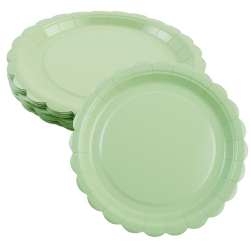 30 Stück Salbeigrüne Pappteller,18 cm Papierteller Rund Paper Plates,Party Pappteller mit Wellenschliff,Partyteller Stabil Teller Pappe Beschichtet,Grasgrün Partygeschirr für Geburtstage,Babypartys 30 Stück Salbeigrüne Pappteller,18 cm Papierteller Rund Paper Plates,Party Pappteller mit Wellenschliff,Partyteller Stabil Teller Pappe Beschichtet,Grasgrün Partygeschirr für Geburtstage,Babypartys von EXIN DECHEN
