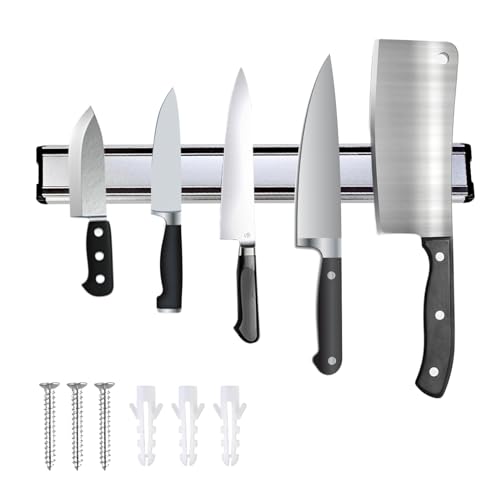 Magnetischer Messerhalter Küche,30cm Magnetleiste Messer,Extra Starker Messerhalter Magnetisch,Magnet Messerleiste Messer Halterung,Magnetschiene Messer Wandmontage für alle Arten von Küchenmessern von EXIN DECHEN