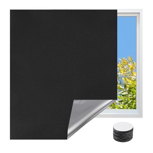 Verdunklungsstoff, Verdunkelung Fenster 100x145 cm, 100% Verdunkelungsfolie Fenster Verdunklungsstoff Klett Ohne Bohren Verdunkelung Dachfenster für Dachfenster Schlafzimmer Kinderzimmer Lieferwagen von EXIN DECHEN