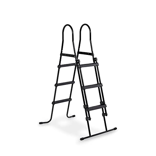 EXIT Toys Poolleiter Kindergerechte Leiter mit Geländer für Pools - Anti-Rutsch-Stufen - Einfach hochklappbar für zusätzliche Sicherheit - Für Rahmenhöhe 91-107cm - Schwarz von EXIT TOYS