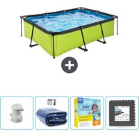Exit Toys - exit Rechteckiges Schwimmbad mit Kalkrahmen – 220 x 150 x 65 cm – Inklusive Zubehör CB10 Exit Toys - exit Rechteckiges Schwimmbad mit Kalkrahmen – 220 x 150 x 65 cm – Inklusive Zubehör CB10 von EXIT TOYS