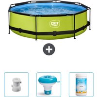 EXIT Runder Pool mit Kalkrahmen – 300 x 76 cm – Inklusive Zubehör CB89 von EXIT TOYS