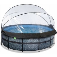 EXIT Stone Pool ø427x122cm mit Sandfilterpumpe und Abdeckung und Wärmepumpe - grau EXIT Stone Pool ø427x122cm mit Sandfilterpumpe und Abdeckung und Wärmepumpe - grau von EXIT TOYS