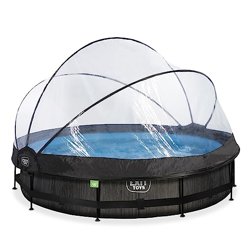EXIT Toys Black Wood Pool mit Multifunktionale Abdeckung - ø360x76cm - Großer, Runder Rahmenpool mit Kartuschenfilterpumpe - Leicht Zugänglich - Für Sauberes und Warmes Poolwasser – Schwarz EXIT Toys Black Wood Pool mit Multifunktionale Abdeckung - ø360x76cm - Großer, Runder Rahmenpool mit Kartuschenfilterpumpe - Leicht Zugänglich - Für Sauberes und Warmes Poolwasser – Schwarz von EXIT TOYS