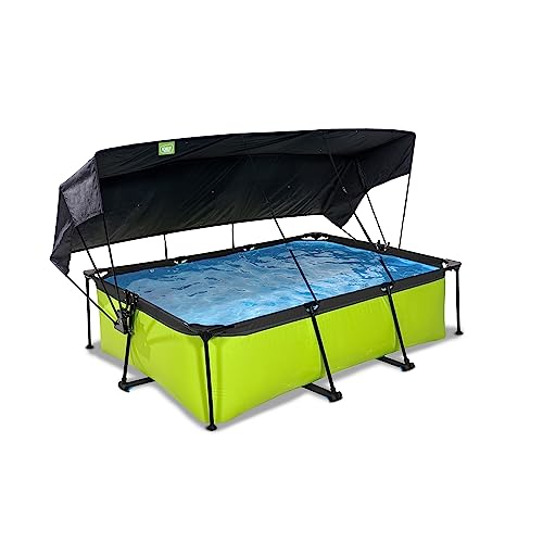EXIT Toys Lime Pool mit Sonnensegel - 220x150x65cm - Rechteckiger, Kompakter Rahmenpool mit Kartuschenfilterpumpe - Optimaler UV-Schutz - Leicht Zugänglich - Einzigartiges Design - Grün EXIT Toys Lime Pool mit Sonnensegel - 220x150x65cm - Rechteckiger, Kompakter Rahmenpool mit Kartuschenfilterpumpe - Optimaler UV-Schutz - Leicht Zugänglich - Einzigartiges Design - Grün von EXIT TOYS