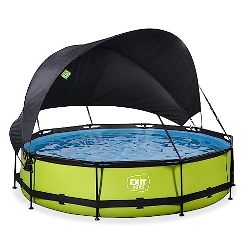 EXIT Toys Lime Pool mit Sonnensegel - ø360x76cm - Runder Rahmenpool mit Kartuschenfilterpumpe - Optimaler UV-Schutz - Leicht Zugänglich - Starker Rahmen - Einzigartiges Design - Grün EXIT Toys Lime Pool mit Sonnensegel - ø360x76cm - Runder Rahmenpool mit Kartuschenfilterpumpe - Optimaler UV-Schutz - Leicht Zugänglich - Starker Rahmen - Einzigartiges Design - Grün von EXIT TOYS