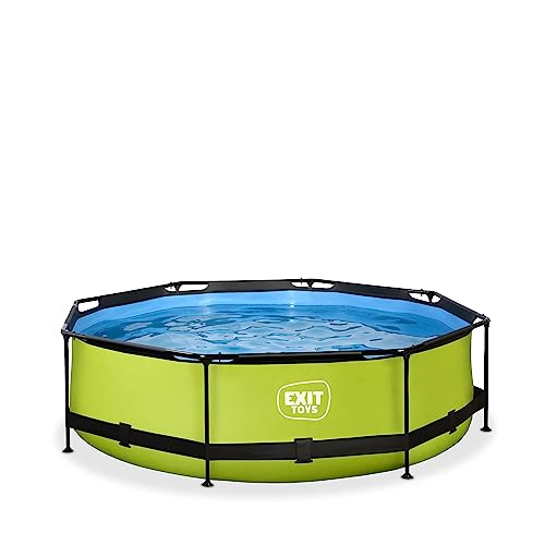 EXIT Toys Lime Pool - ø300x76cm - Runder Rahmenpool mit Kartuschenfilterpumpe - Leicht Zugänglich - Für Kleinkinder Geeignet - Starker Rahmen - Einzigartiges Design - Grün EXIT Toys Lime Pool - ø300x76cm - Runder Rahmenpool mit Kartuschenfilterpumpe - Leicht Zugänglich - Für Kleinkinder Geeignet - Starker Rahmen - Einzigartiges Design - Grün von EXIT TOYS
