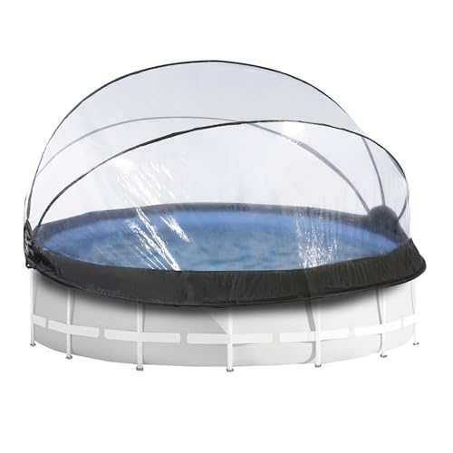 EXIT Toys Poolabdeckung ø427cm - Für Intex/Bestway Pools - Hält Wasser Warm und Sauber - Einfache Montage - Robuste, Hochwertige Konstruktion - Universelle Poolüberdachung Geeignet für Viele Marken von EXIT TOYS
