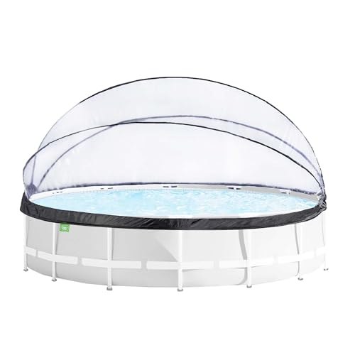 EXIT Toys Poolabdeckung ø488cm - Für Intex/Bestway Pools - Hält Wasser Warm und Sauber - Einfache Montage - Robuste, Hochwertige Konstruktion - Universelle Poolüberdachung Geeignet für Viele Marken von EXIT TOYS
