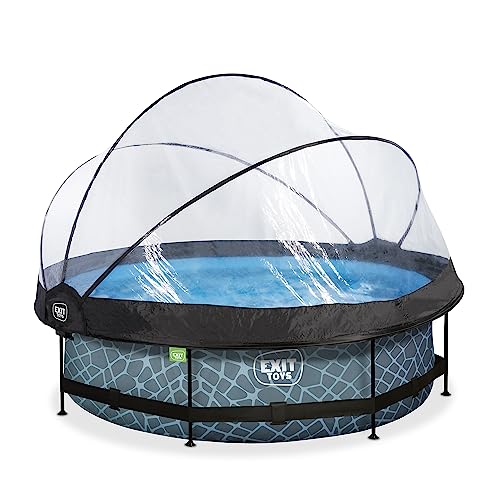 EXIT Toys Stone Pool mit Multifunktionale Abdeckung - ø300x76cm - Runder Rahmenpool mit Kartuschenfilterpumpe - Leicht Zugänglich - Starker Rahmen - Für Sauberes und Warmes Poolwasser - Grau EXIT Toys Stone Pool mit Multifunktionale Abdeckung - ø300x76cm - Runder Rahmenpool mit Kartuschenfilterpumpe - Leicht Zugänglich - Starker Rahmen - Für Sauberes und Warmes Poolwasser - Grau von EXIT TOYS