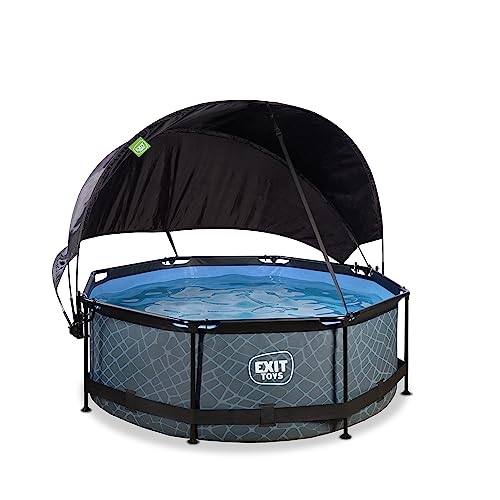 EXIT Toys Stone Pool mit Sonnensegel - ø244x76cm - Kompakte, Runder Rahmenpool mit Kartuschenfilterpumpe - Optimaler UV-Schutz - Leicht Zugänglich - Starker Rahmen - Einzigartiges Design - Grau EXIT Toys Stone Pool mit Sonnensegel - ø244x76cm - Kompakte, Runder Rahmenpool mit Kartuschenfilterpumpe - Optimaler UV-Schutz - Leicht Zugänglich - Starker Rahmen - Einzigartiges Design - Grau von EXIT TOYS
