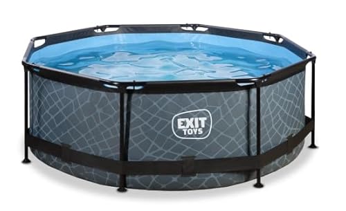 EXIT Toys Stone Pool - ø244x76cm - Kompakte, Runder Rahmenpool mit Kartuschenfilterpumpe - Leicht Zugänglich - Für Kleinkinder Geeignet - Starker Rahmen - Einzigartiges Design - Grau EXIT Toys Stone Pool - ø244x76cm - Kompakte, Runder Rahmenpool mit Kartuschenfilterpumpe - Leicht Zugänglich - Für Kleinkinder Geeignet - Starker Rahmen - Einzigartiges Design - Grau von EXIT TOYS