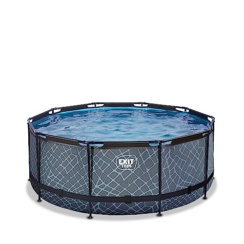 EXIT Toys Stone Pool - ø360x122cm - Großer, Runder Rahmenpool mit Sandfilterpumpe - Extra tiefer Pool - Starker Rahmen - Inklusive Poolleiter - Einzigartiges Design - Grau EXIT Toys Stone Pool - ø360x122cm - Großer, Runder Rahmenpool mit Sandfilterpumpe - Extra tiefer Pool - Starker Rahmen - Inklusive Poolleiter - Einzigartiges Design - Grau von EXIT TOYS