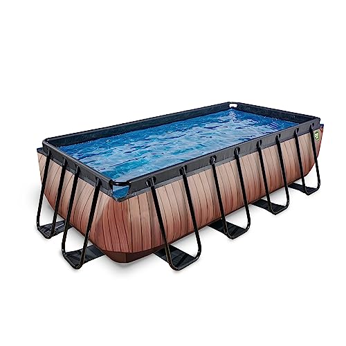 EXIT Toys Wood Pool - 400x200x100cm - Großer, Rechteckiger Rahmenpool mit Sandfilterpumpe - Extra tiefer Pool - Starker Rahmen - Inklusive Poolleiter - Einzigartiges Design - Braun EXIT Toys Wood Pool - 400x200x100cm - Großer, Rechteckiger Rahmenpool mit Sandfilterpumpe - Extra tiefer Pool - Starker Rahmen - Inklusive Poolleiter - Einzigartiges Design - Braun von EXIT TOYS