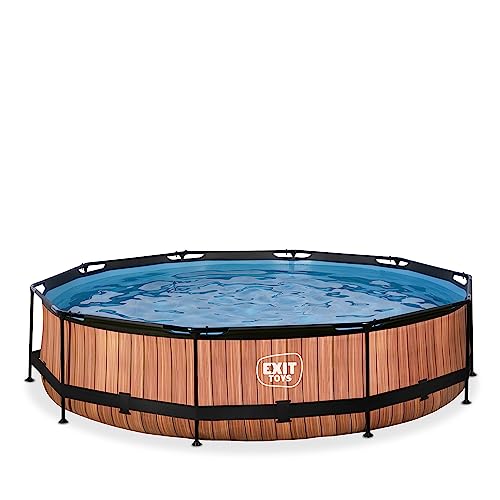 EXIT Toys Wood Pool - ø360x76cm - Großer, Runder Rahmenpool mit Kartuschenfilterpumpe - Leicht Zugänglich - Für Kleinkinder Geeignet - Starker Rahmen - Einzigartiges Design - Braun EXIT Toys Wood Pool - ø360x76cm - Großer, Runder Rahmenpool mit Kartuschenfilterpumpe - Leicht Zugänglich - Für Kleinkinder Geeignet - Starker Rahmen - Einzigartiges Design - Braun von EXIT TOYS