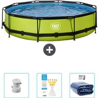 Exit Toys - exit Runder Pool mit Kalkrahmen – 360 x 76 cm – Inklusive Zubehör CB86 von EXIT TOYS