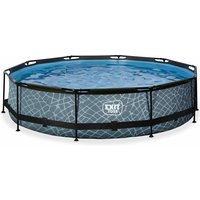 Exit Stone Pool ø360x76cm mit Filterpumpe - grau von EXIT TOYS