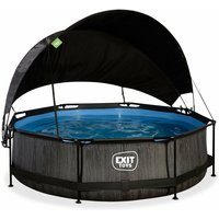 Exit Toys - exit Black Wood Pool ø300x76cm mit Filterpump und Sonnensegel - schwarz von EXIT TOYS