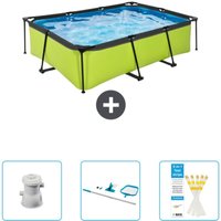 Exit Toys - exit Rechteckiges Schwimmbad mit Kalkrahmen – 220 x 150 x 65 cm – Inklusive Zubehör CB82 von EXIT TOYS