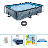 Exit Toys - exit Rechteckiges Steinrahmen-Schwimmbecken – 300 x 200 x 65 cm – Inklusive Zubehör CB66 von EXIT TOYS