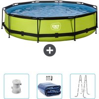 Exit Toys - exit Runder Pool mit Kalkrahmen – 360 x 76 cm – Inklusive Zubehör CB95 von EXIT TOYS