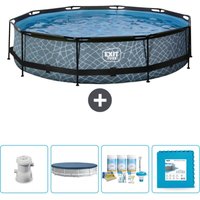 Exit Toys - exit Runder Steinrahmenpool – 360 x 76 cm – Inklusive Zubehör CB16 Exit Toys - exit Runder Steinrahmenpool – 360 x 76 cm – Inklusive Zubehör CB16 von EXIT TOYS