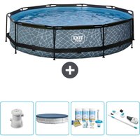 Exit Toys - exit Runder Steinrahmenpool – 360 x 76 cm – Inklusive Zubehör CB19 Exit Toys - exit Runder Steinrahmenpool – 360 x 76 cm – Inklusive Zubehör CB19 von EXIT TOYS