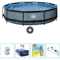 Exit Toys - exit Runder Steinrahmenpool – 360 x 76 cm – Inklusive Zubehör CB26 von EXIT TOYS