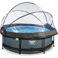 Exit Toys - exit Stone Pool ø244x76cm mit Filterpumpe und Abdeckung - grau von EXIT TOYS