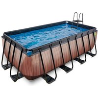 Exit Toys - exit Wood Pool 400x200x122cm mit Sandfilterpumpe - braun von EXIT TOYS