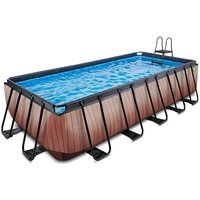 Exit Toys - exit Wood Pool 540x250x122cm mit Sandfilterpumpe - braun von EXIT TOYS