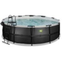 Exit Toys - neuwertig] Pool ø450x122cm Black Leather Dach Aufstellbecken Schwimmbecken B-Ware von EXIT TOYS