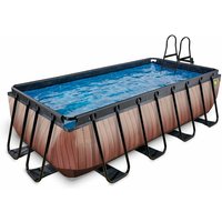 Exit Wood Pool 400x200x100cm mit Filterpumpe - braun Exit Wood Pool 400x200x100cm mit Filterpumpe - braun von EXIT TOYS
