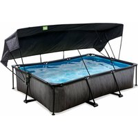 Exit Toys - exit Black Wood Pool 300x200x65cm mit Filterpumpe und Sonnensegel - schwarz von EXIT TOYS