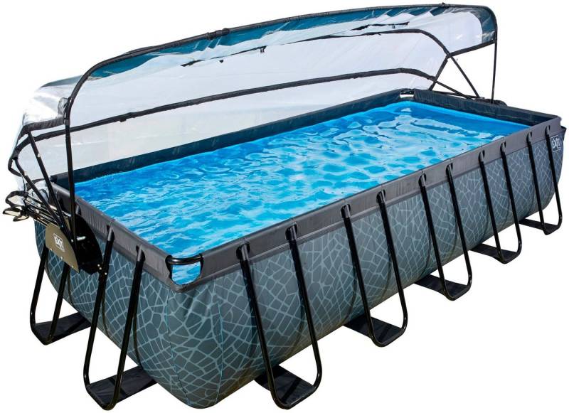 EXIT Framepool inkl. multifunktionaler Poolabdeckung (Set, 4-tlg), BxLxH: 250x540x100 cm, mit Sandfilteranlage und Sicherheitsleiter von EXIT