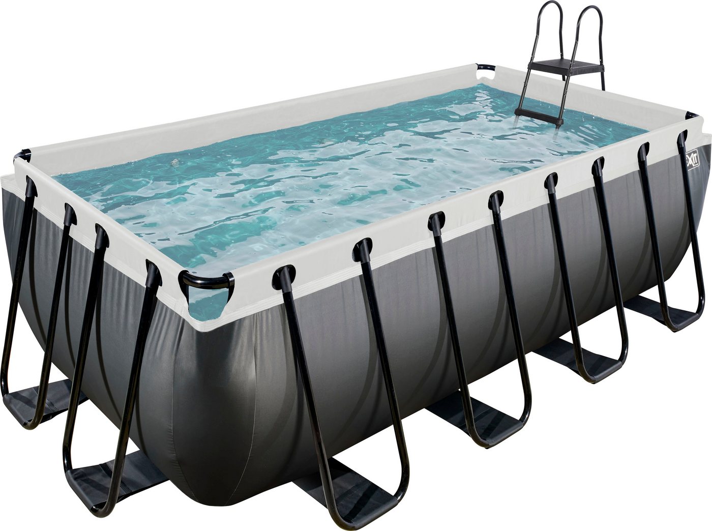 EXIT Framepool Black Leather, BxLxH: 200x400x122 cm, mit Sandfilteranlage und Leiter von EXIT