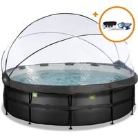 EXIT Framepool ""Black Leather Pool"", (Set), mit Sandfilterpumpe und Abdeckung und Zubehörset - schwarz von EXIT