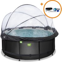 EXIT Framepool ""Black Leather Pool"", (Set), mit Sandfilterpumpe und Abdeckung und Zubehörset - schwarz von EXIT