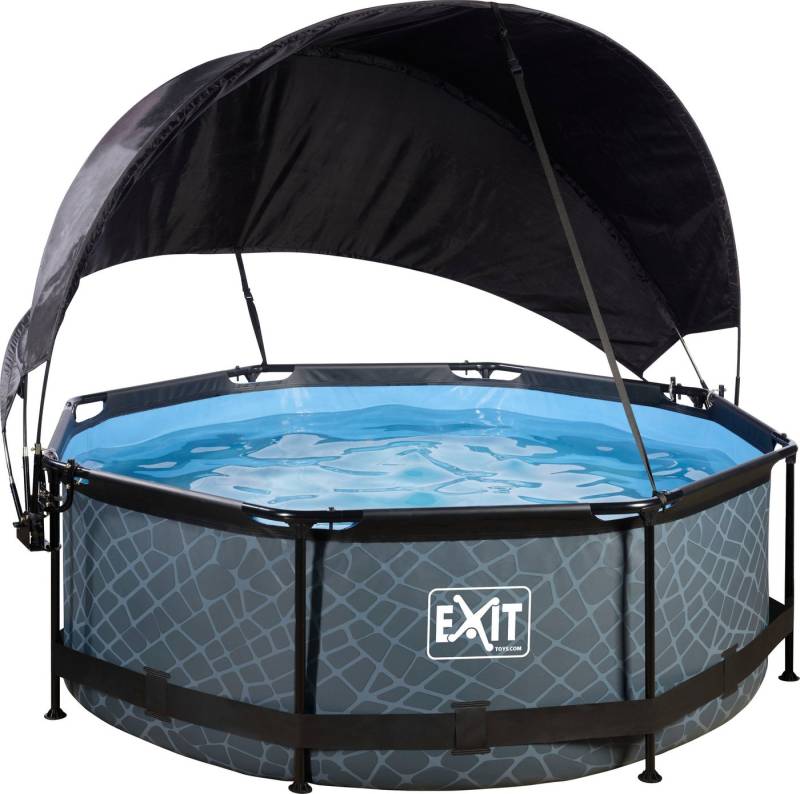 EXIT Framepool inkl. Sonnensegel (Set, 3-tlg), ØxH: 244x76 cm, mit Kartuschenfilterpumpe und Sonnensegel von EXIT