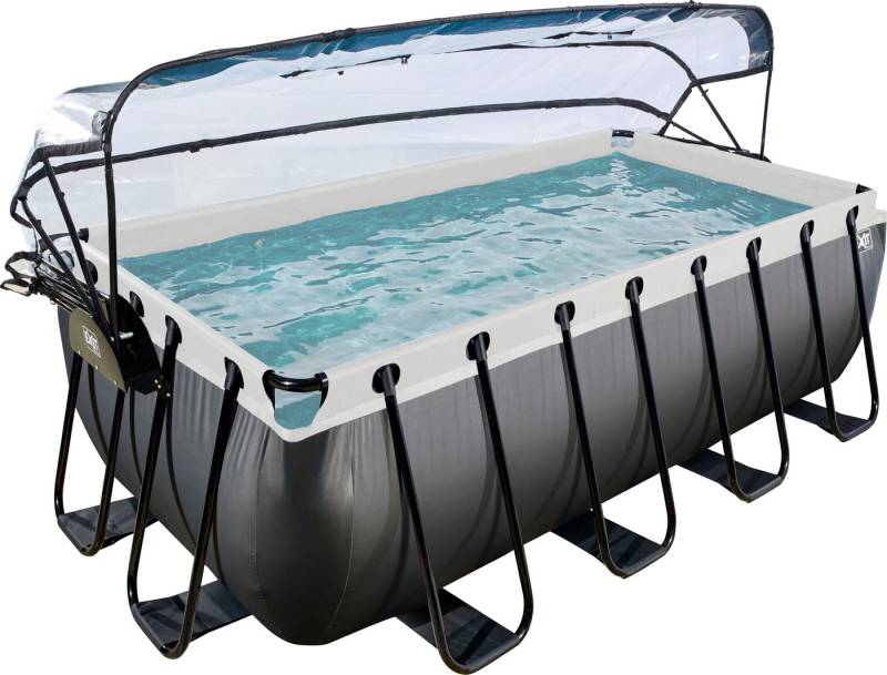 EXIT Framepool inkl. multifunktionaler Poolabdeckung (Set, 4-tlg), BxLxH: 200x400x122 cm, mit Sandfilteranlage und Sicherheitsleiter von EXIT